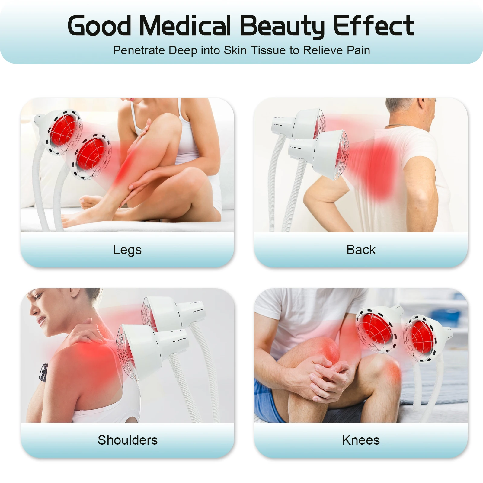 Lampa do terapii światłem dalekiej podczerwieni 275W Lampa grzewcza do terapii czerwonym światłem na ulgę w bólu 360 °   Obrotowe, regulowane narzędzie do terapii światłem