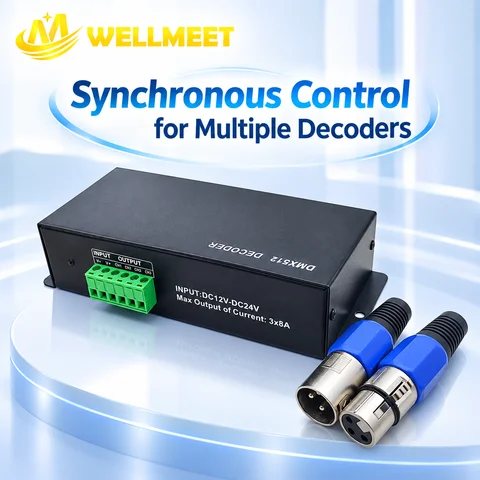 LED RGB RGBW DMX 512 Decoder 8A 3CH 4CH DMX512 Controller LED DMX512 Decoder For LED Light Strips