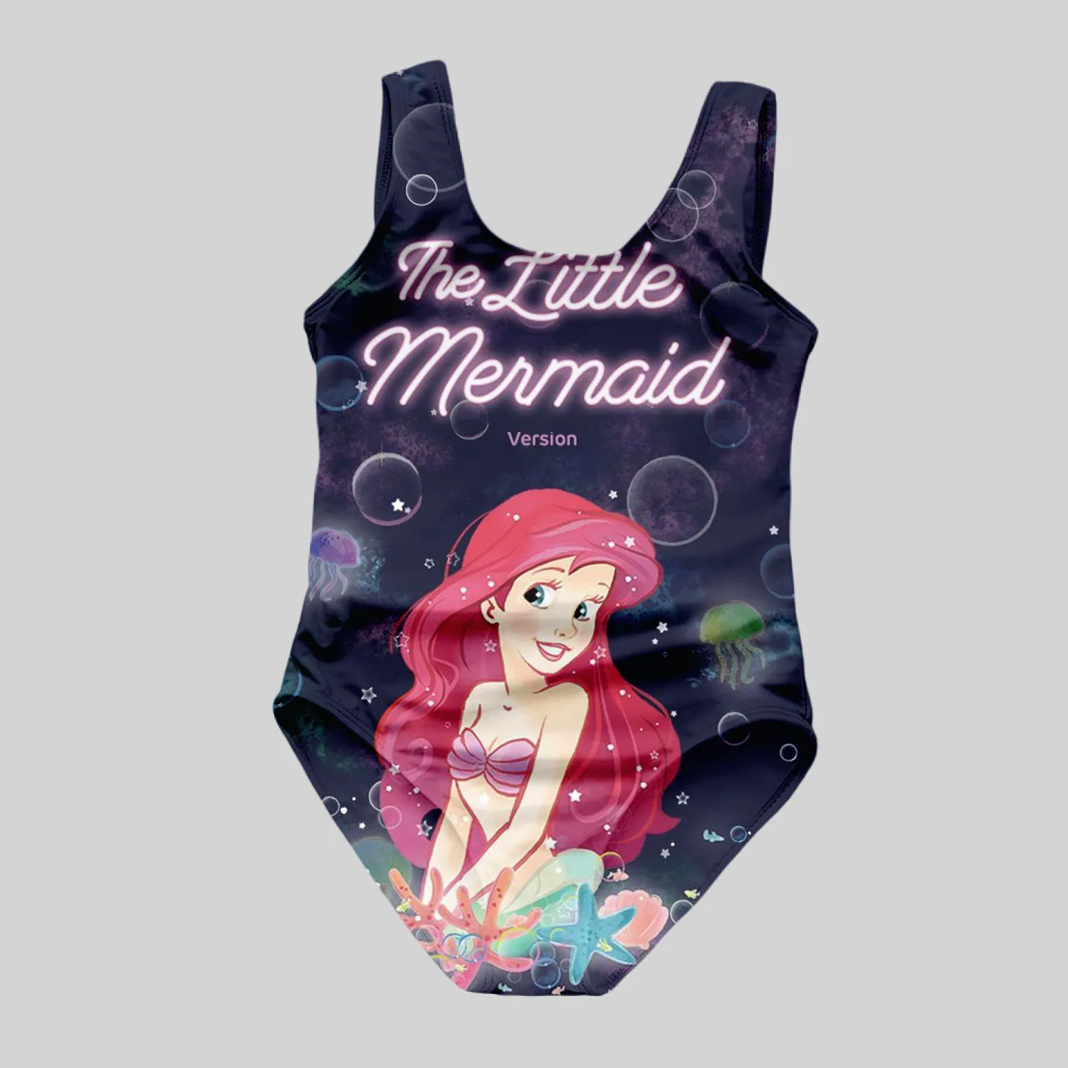 Children\'s 1-piece set of cute mermaid pattern 3D printed girl swimsuit - suitable for summer beach vacation