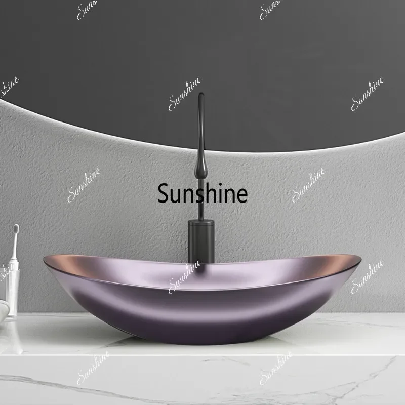 Silver purple ingot table basin ceramic hand washing single basinT*
