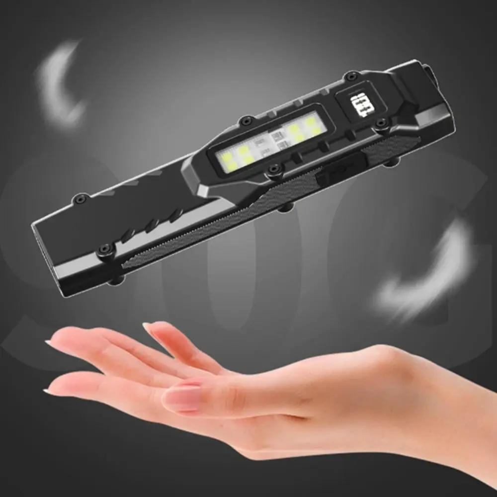 

Digital Display LED Ultra-thin Flashlight Portable IPX4 Waterproof Slim Pocket Flashlight Double Switch 1100 Lumens