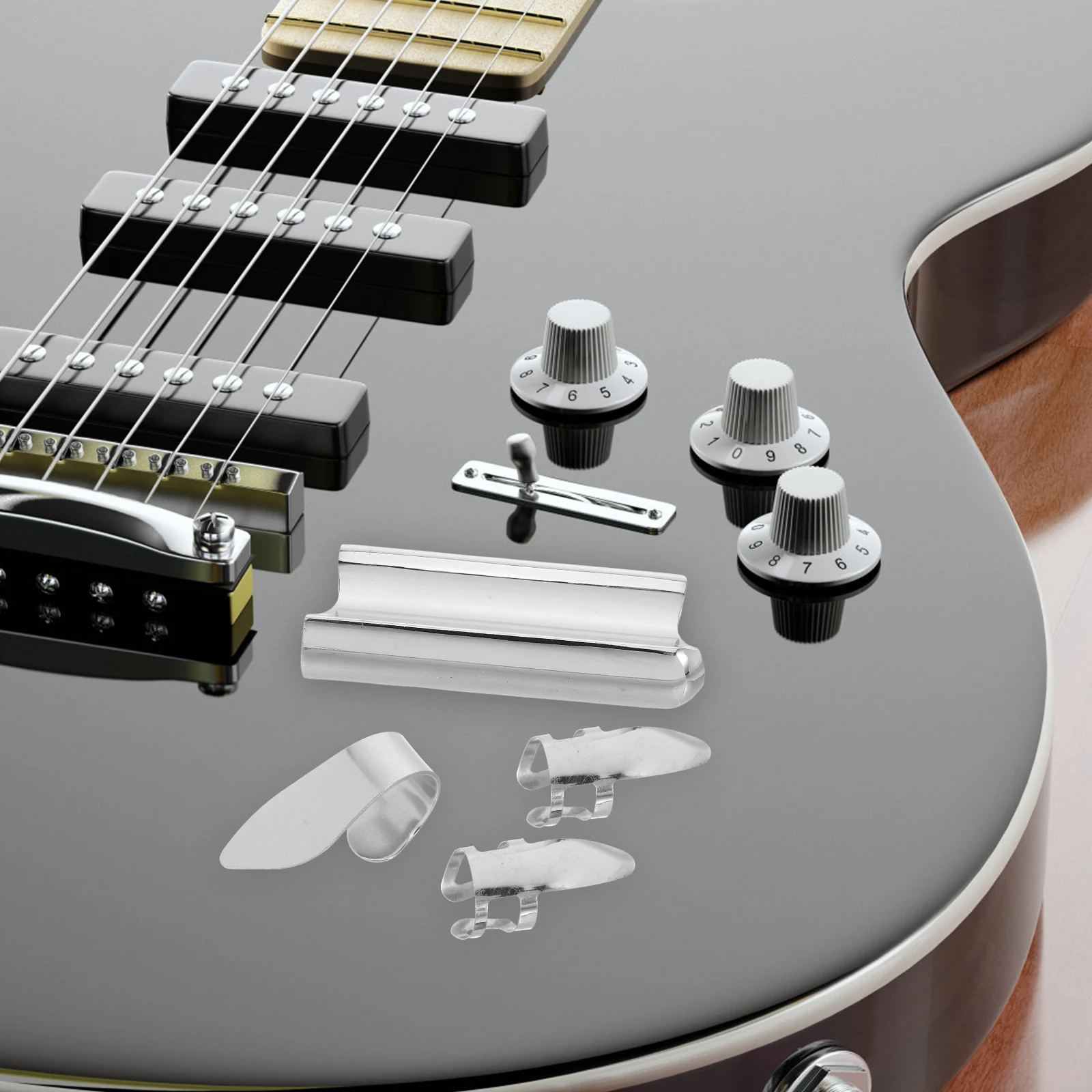 

10pcs Guitar Slide Finger Cots Electric Acoustic Thumb Picks Nickel Alloy Copper Metal Lightweight Ergonomic Design Stable