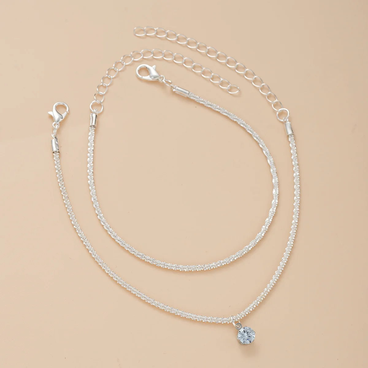 2pcs Sparkling Silver Color Starry Star Anklet For Women Summer Beach Vacation Jewelry Simple Trendy Gifts image 6