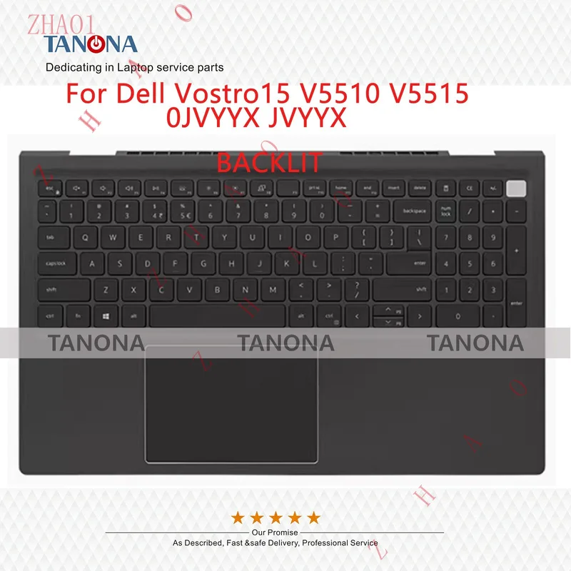 Z  New 0JVYYX For Dell Vostro15 V5510 V5515 Palmrest Cover + US Keyboard + Touchpad