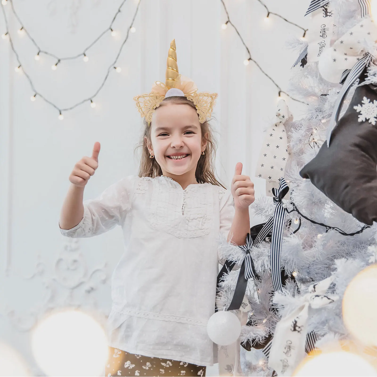 

2Pcs Unicorn Hair Hoops Cute Kids Headband Party Headdress Kids Hair Decor Cosplay Hairbands Festival Accessories