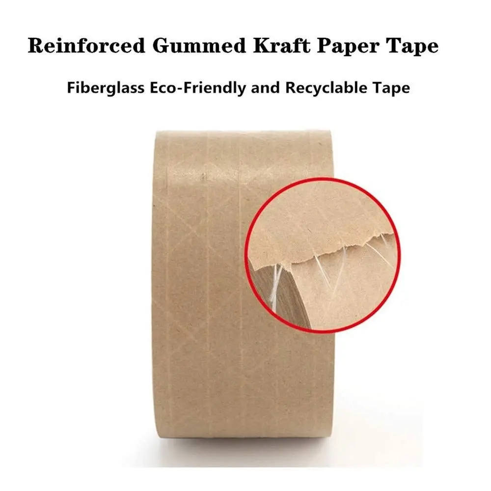 30-50m/Roll Waterproof Reinforced Kraft Paper Tape Wear-Resistant Self Adhesive Carton Sealing Tape Gummed Packaging Tape