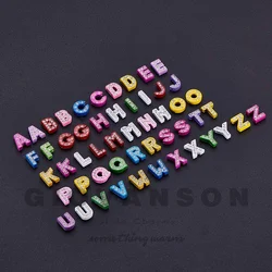 120pcs 8MM Painting Full Rhinestone Slide Letters Charms A-Z Alphabet Slide Charms Fit 8mm DIY Wristband & Bracelet Keychain
