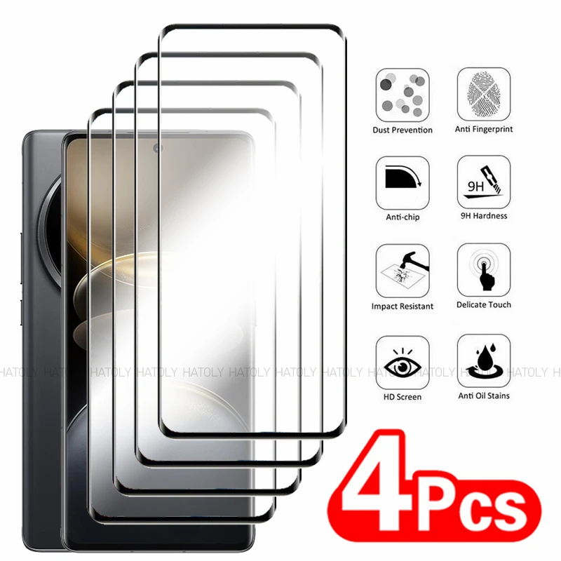

2/4PCS Curved Glass For Vivo X100 Ultra Screen Protector 3DTempered Glass Vivo X100 Ultra Protective Phone Film Vivo X100 Ultra