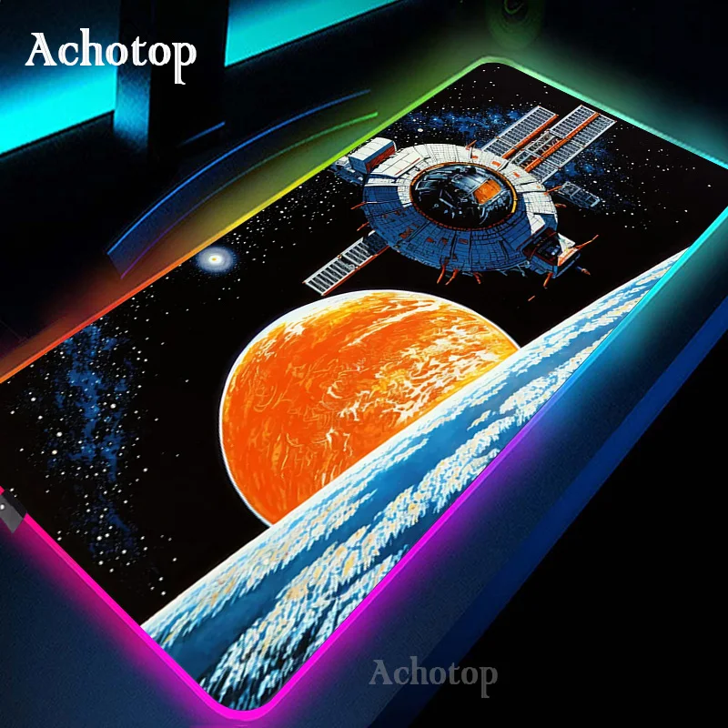 

Space RGB Mouse Pad Large Gaming Mousepad LED Light Mouse Mat Gamer Mousemats Table Pads PC Desk Mat Keyboard Mat XXL 900x400mm