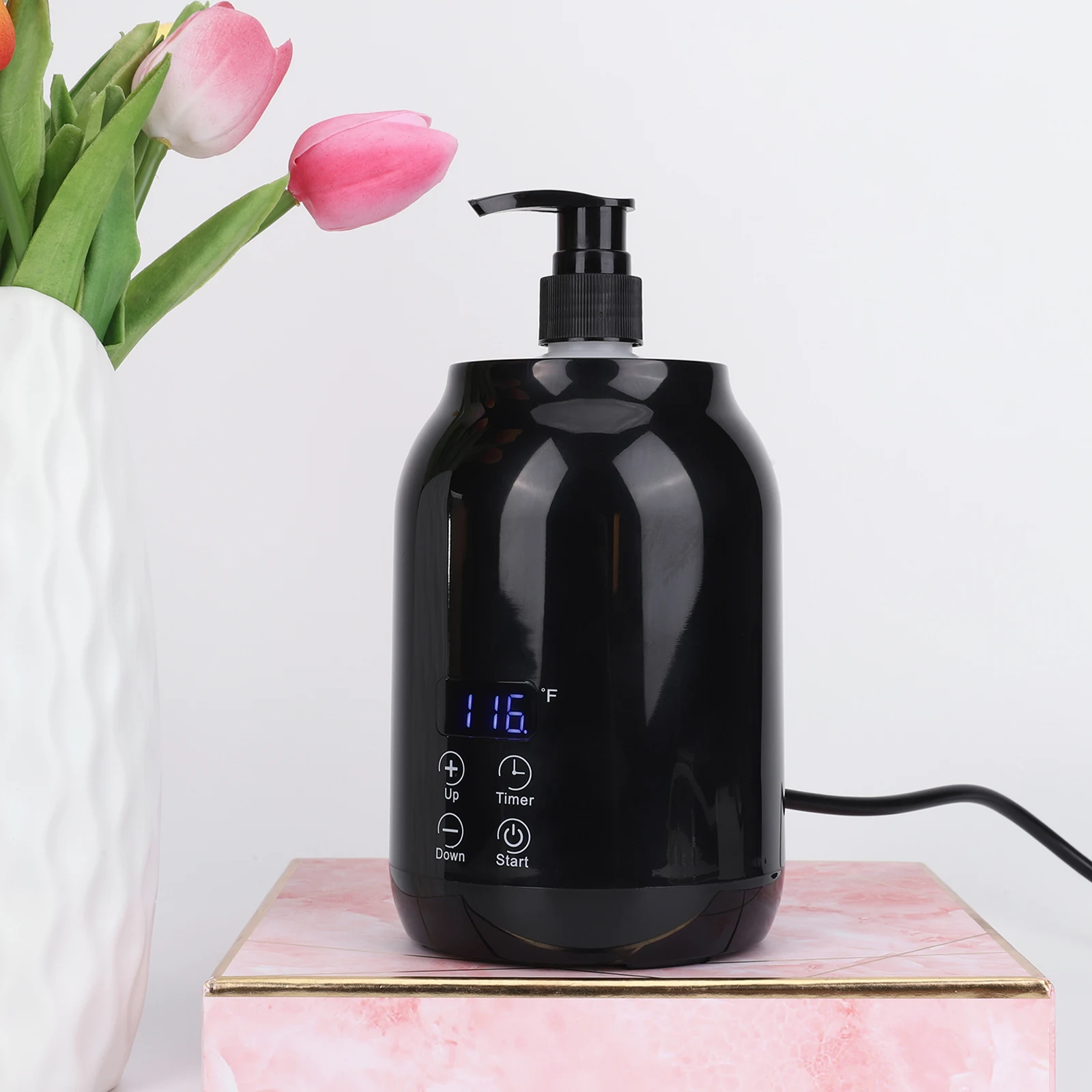 Massageölwärmer, Massageölheizung, LED-Anzeige, Lotionswärmer, schnelle Wärme, Lotionwärmer, 2 Wärmemodi mit Timer für Lotionscreme