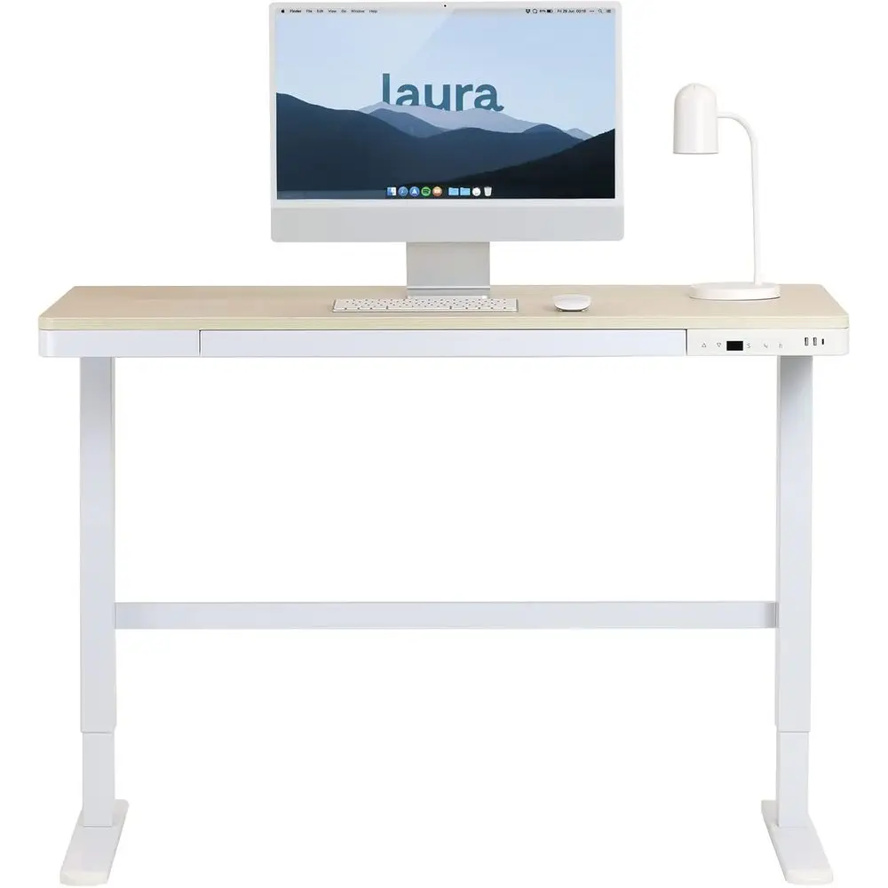 

Электрический стол из белого дуба с регулируемой высотой и настройками памяти для домашнего или офисного использования