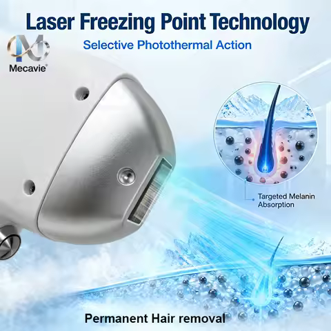 Mecavie Ice Cooling Diode Laser Hair Removal Instrument 755nm‑1064nm 5 Wavelength FAC Lens Technology Full Body Hair Reduction