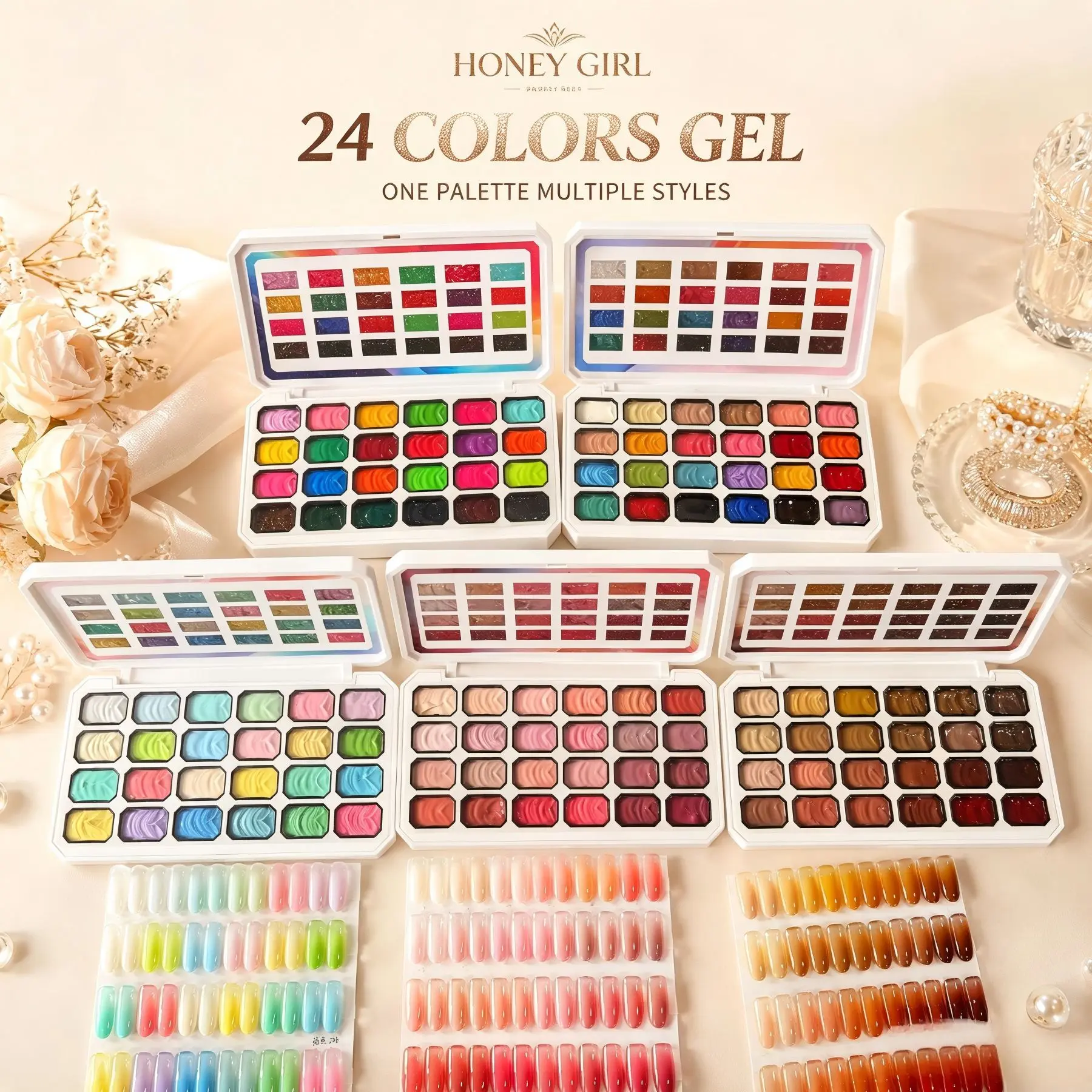 24Colors/Group Nude Fluorescent Color Pat Painting Gel Nail Polish for Gradient Stamping Drawing Gel Soak Off UV/LED Varnish
