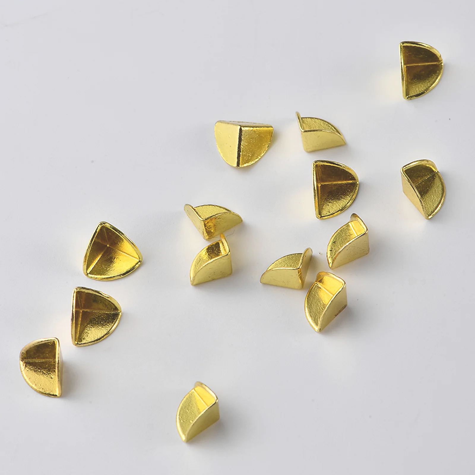 Three-sided 9mm corner wrap nail art toolbox wooden box decoration gold corner guard zinc alloy gold bag anti-collision corner g