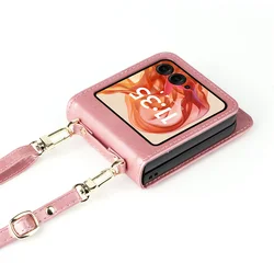 Crossbody Wrist with Wallet Phone Case Moto Razr+ 2024 for Motorola Razr 50 Ultra Moto Razr50 2024 with Card Holder Sleeve