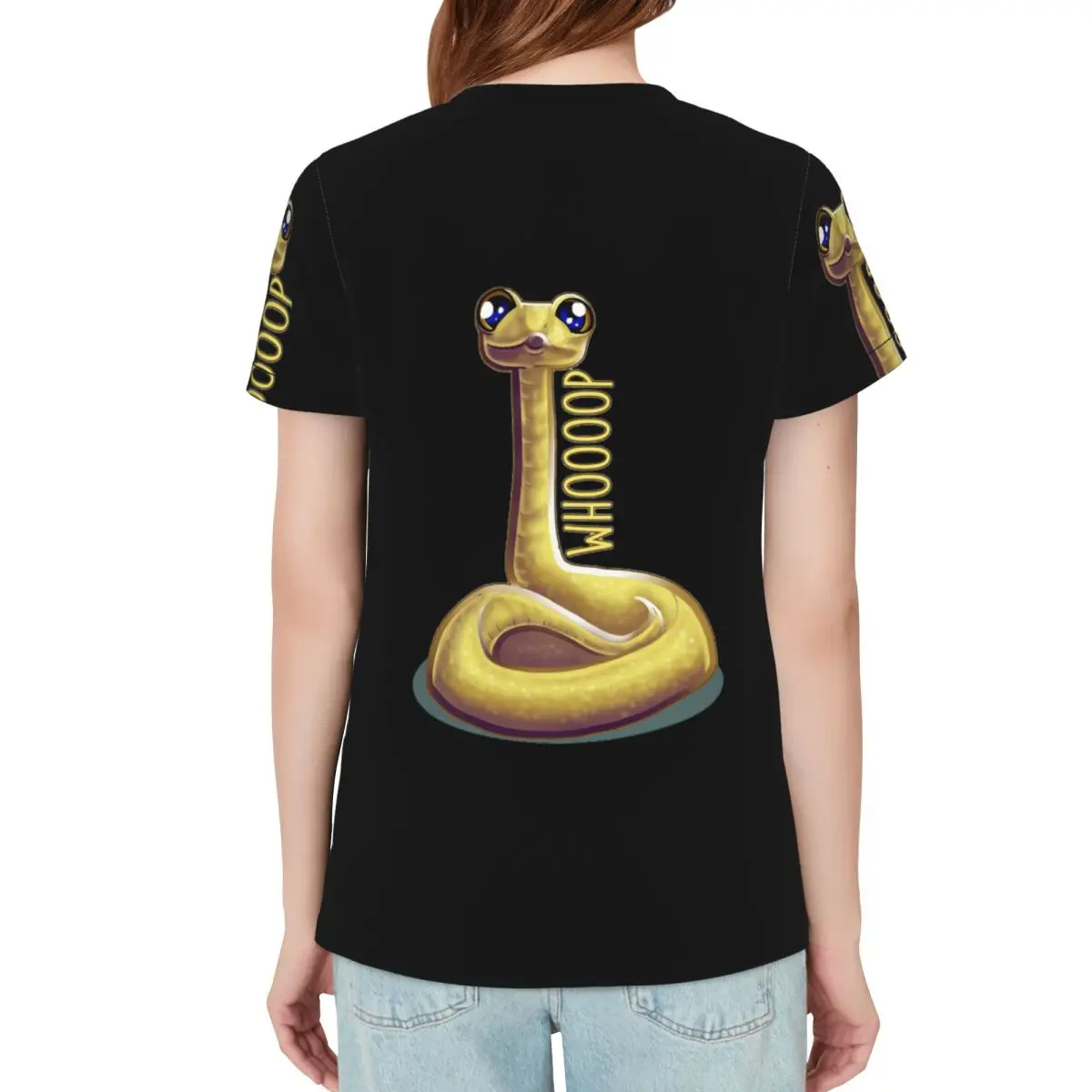 Whooping Snake T-Shirt Women Short Sleeve T Shirts O-Neck Streetwear Cotton Summer Tees Streetwear