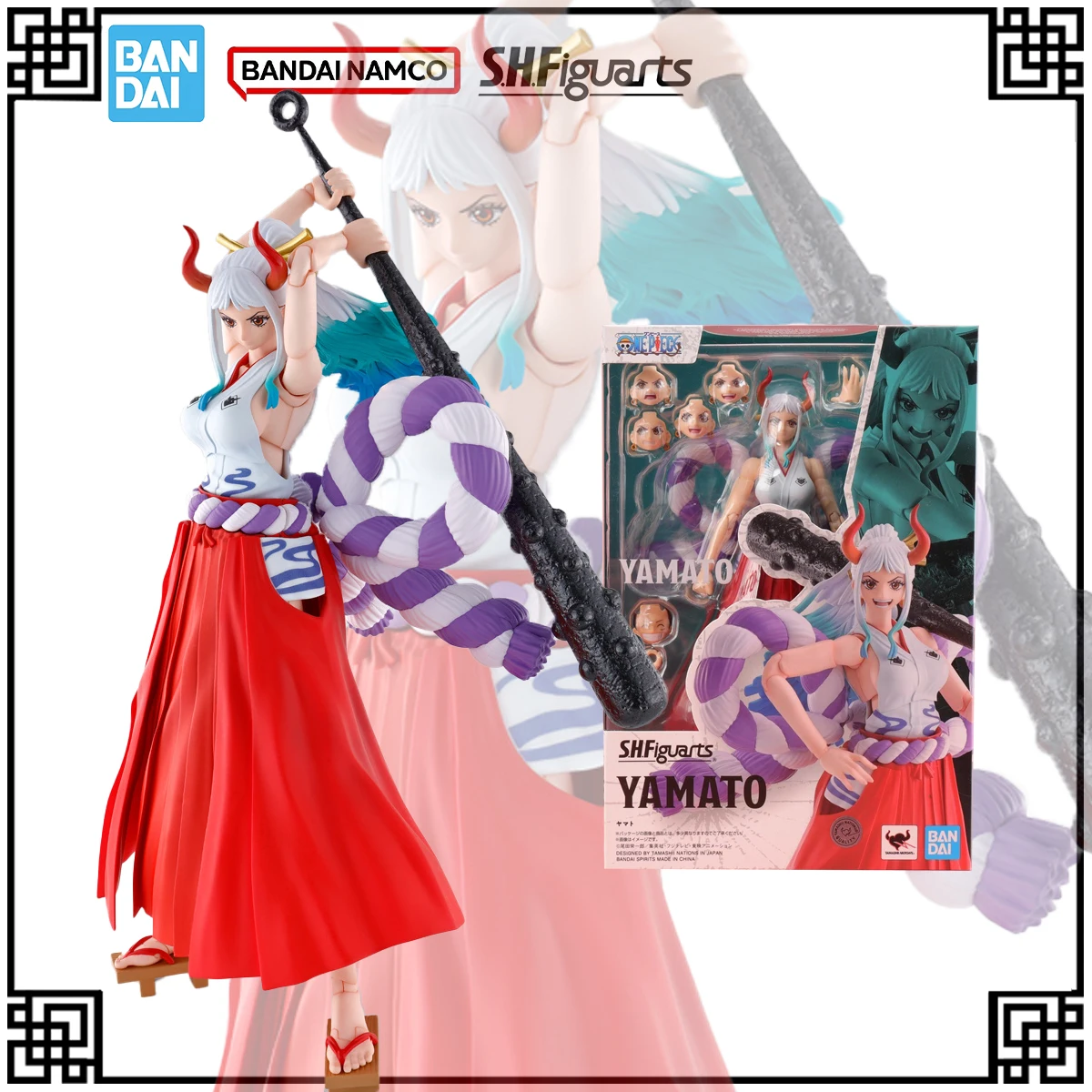 재고 있음 정품 반다이 오리지널 SHF 원피스 애니메이션 피규어 야마토 액션 피규어 어린이 선물용 장난감 크리스마스 선물