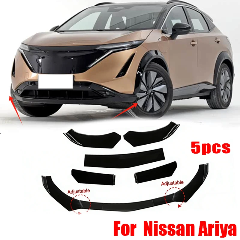 

5Pcs ABS Material Universal Car Front Bumper Separator Bumper Lip Body Kit Duck Lip Separator For Nissan Ariya Car Accessories
