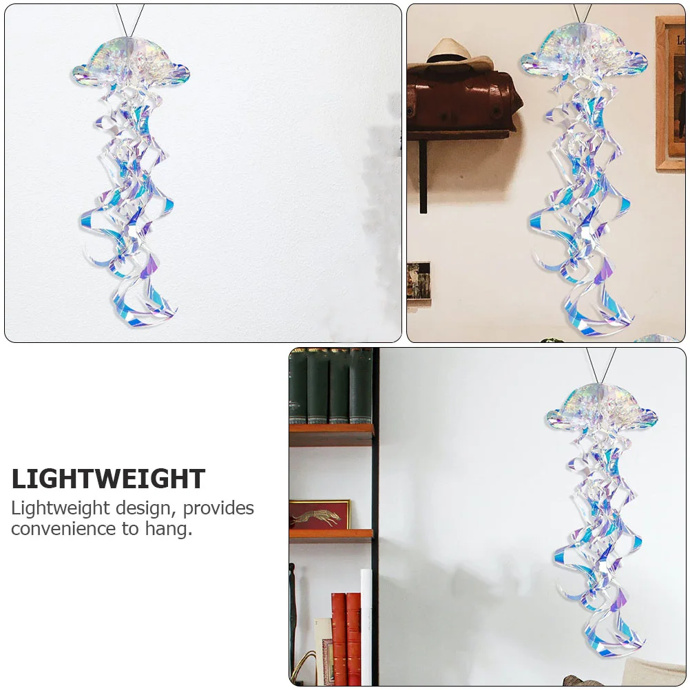 

1pc Rainbow Honeycomb Decor Party Decoration Creative Spiral Jellyfish Ornament Party Supply For Indoor Outdoor Decoration
