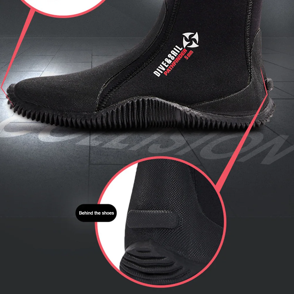 

Neoprene Diving Boots Water Boots Anti-Slip 5mm Surfing Snorkeling Diving Boots Lightweight for Diving Snorkeling Surfing