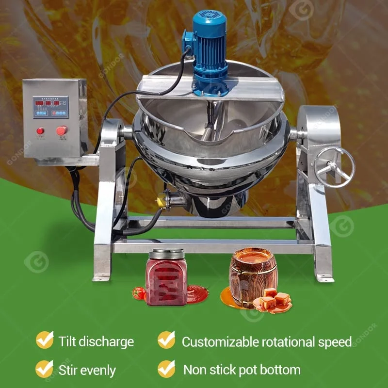 Electric Cooking 2000l Large Gas Heating Paste Cooking Most Updated Kettle 200lt / 500 Mixer Lit Machine