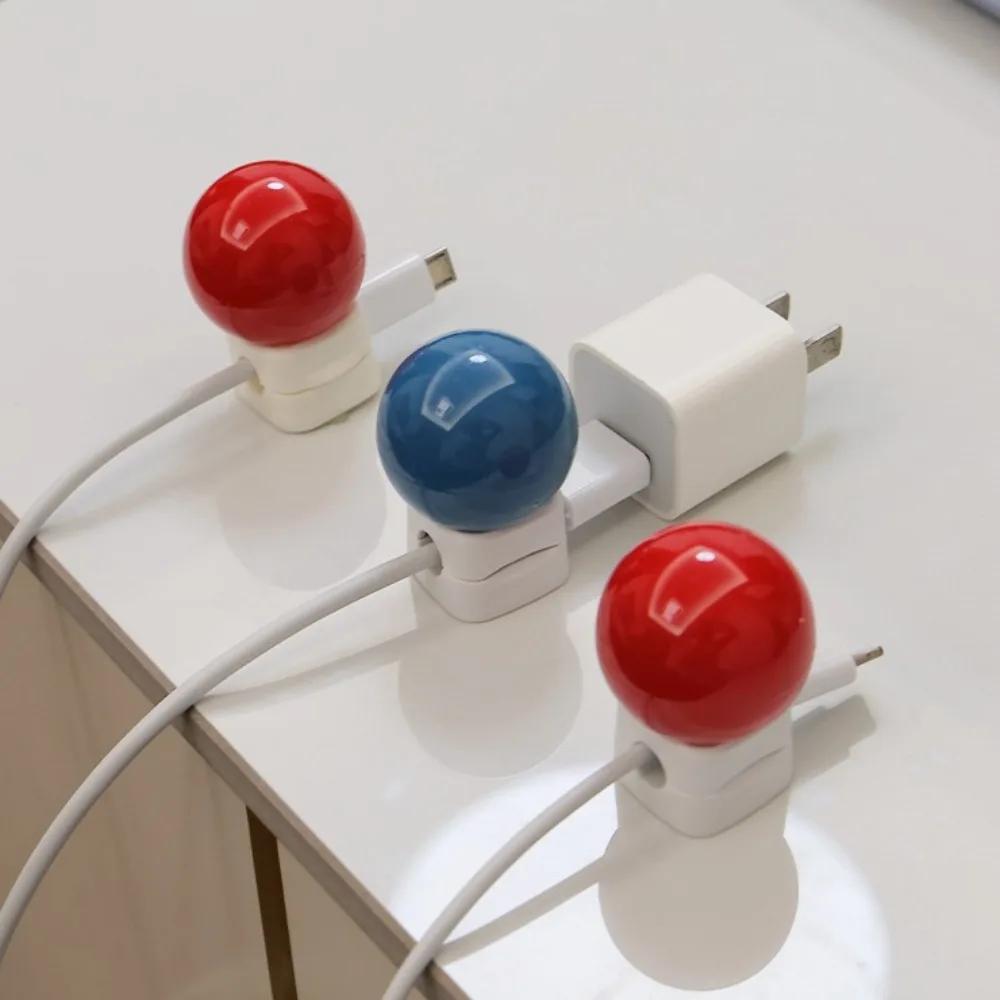 Creative PP Desktop Cable Organizer Portable Reusable Cute Data Cable Holder Multipurpose Self-adhesive Charging Cable Clip