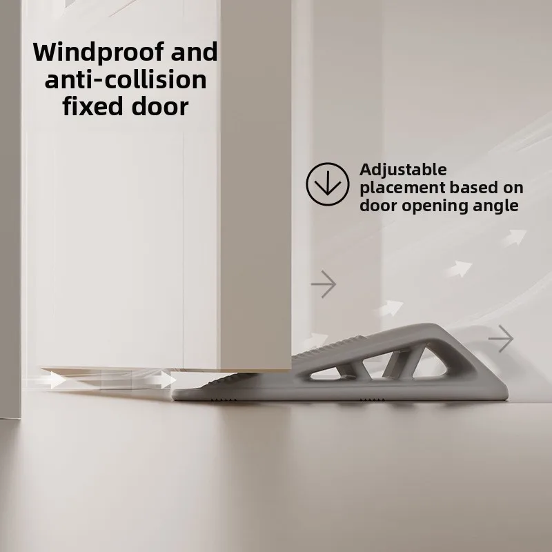 Silicone door plug anti-collision door stopper, light and durable creative design, white gray coffee color optional
