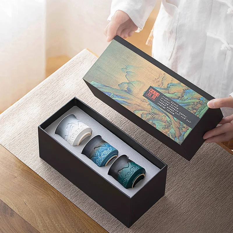 

Shanhaiguan teacup light luxury high-end gift box boutique high-end home kung fu office personal tea cup