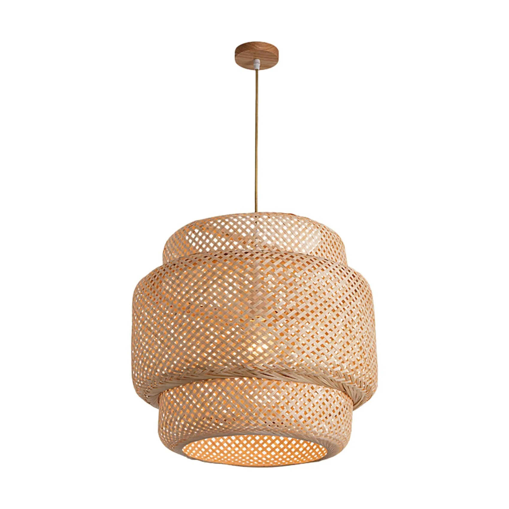 Pendant Light Ceiling Retro Hanging Cafe Lights Loft Japanese Style Hand Weaved Bamboo Woven Lampshade for Teahouse