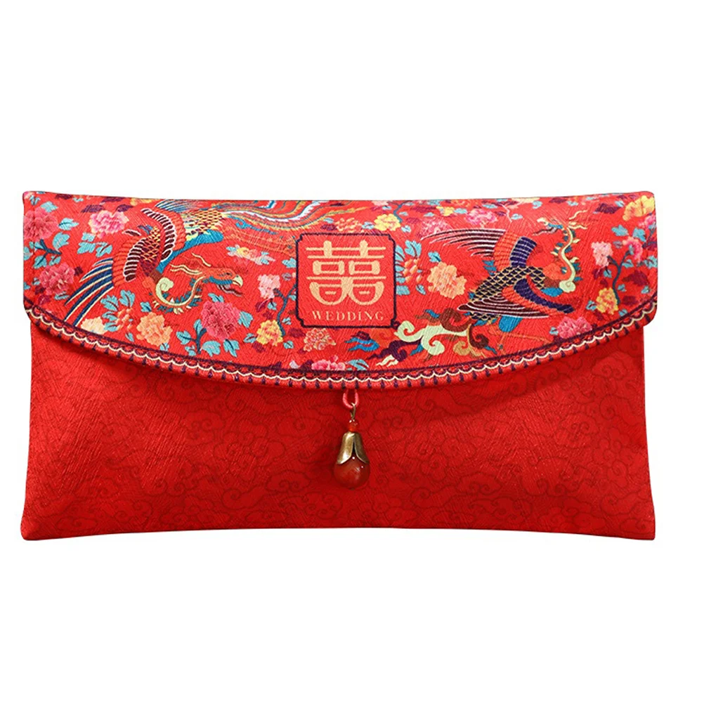 Wedding Red Envelope Chinese Envelopes Engagement Style Exquisite Pattern Festive Atmosphere Packets Cloth for Party