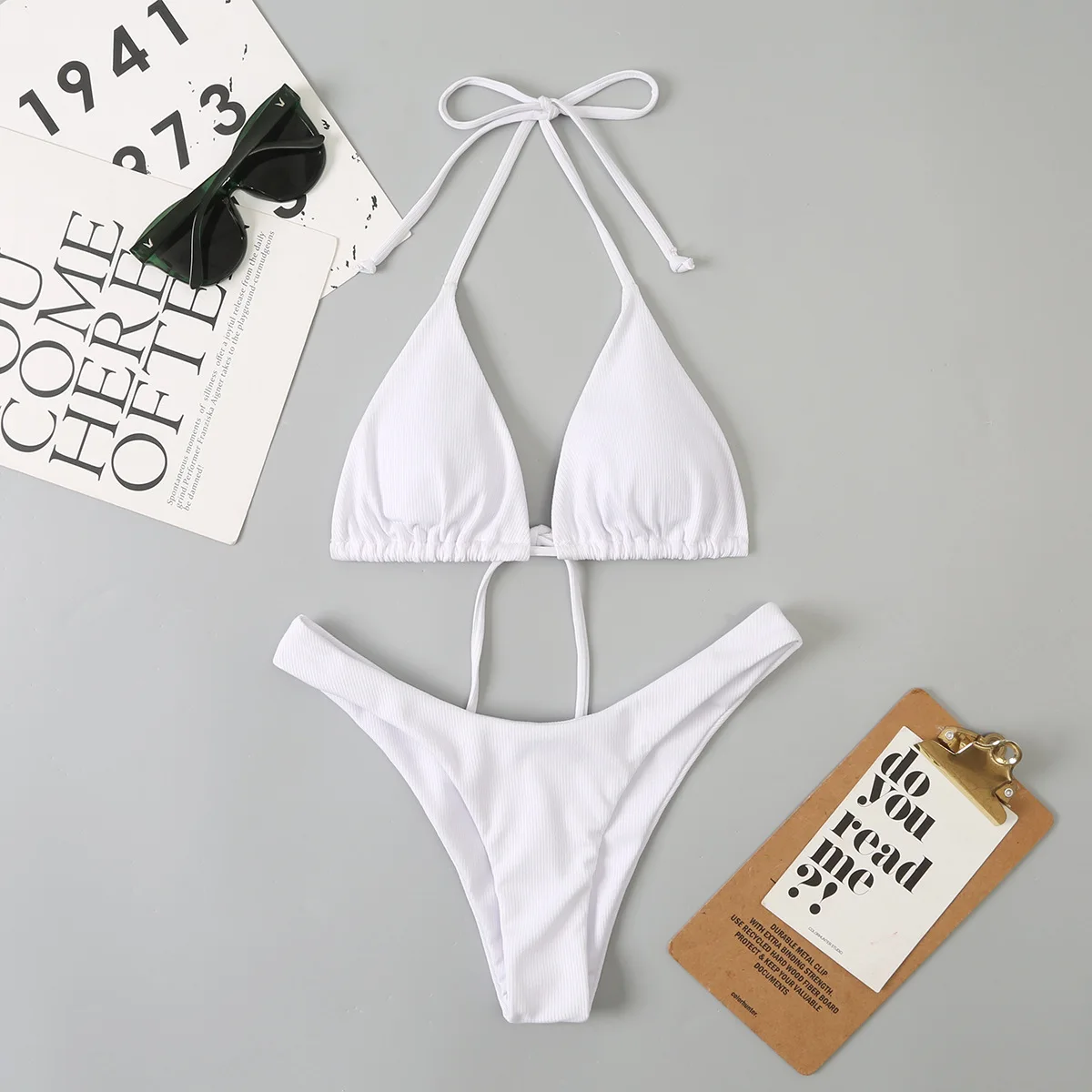 Sexy White Micro Bikini 2024 Women Swimsuit Female Swimwear Thong Bikinis Set Brazilian Beach Wear Bathing Suit Halter Biquini