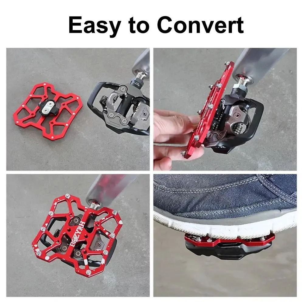2pcs Aluminum Alloy Bicycle Clipless Pedal Ultralight Anti-slip Clipless Pedal Classic Delicate Platform Adapters