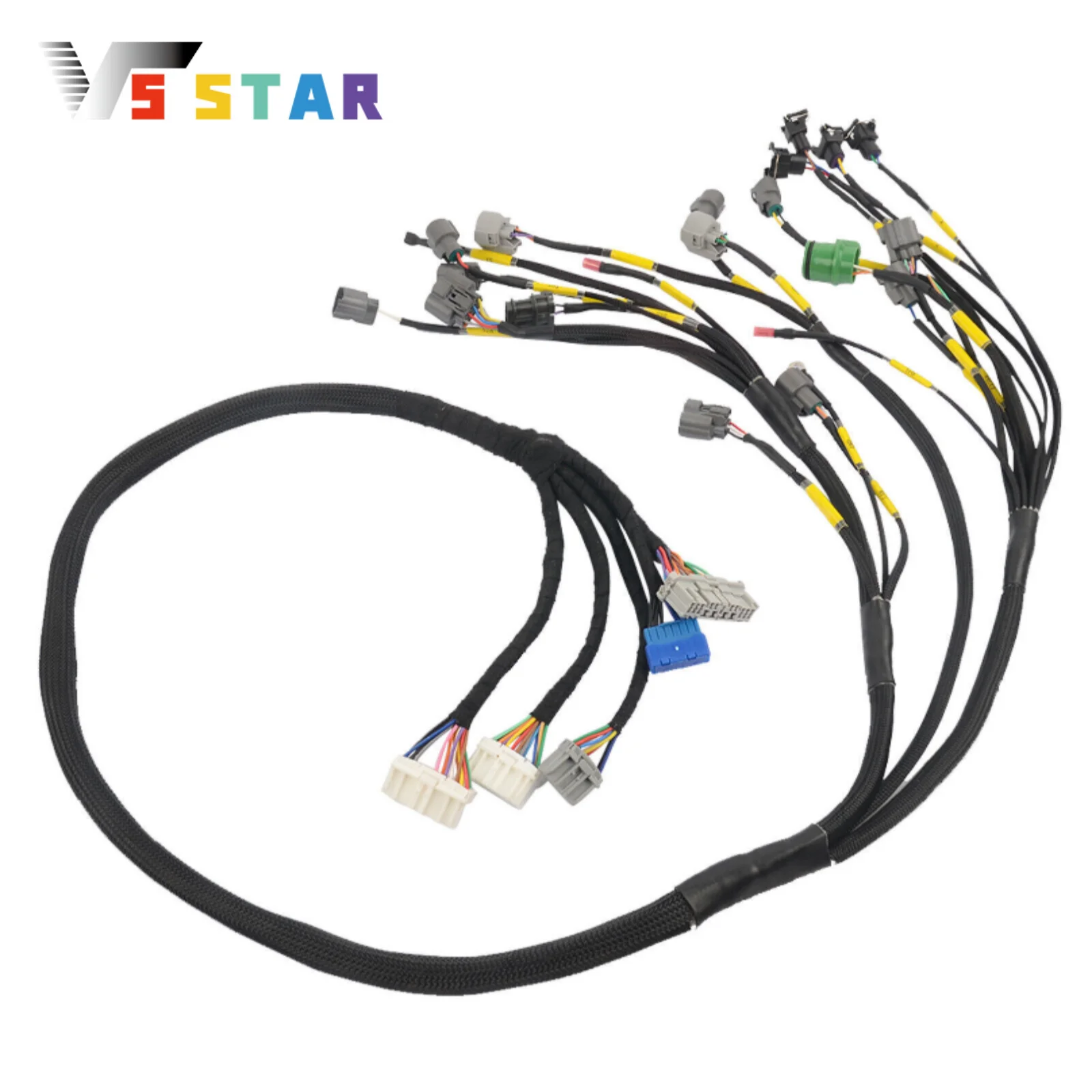 CNCH-0BD1-1 Tucked Engine Wiring Harness Budget D & B-Series Black For 1992-1995 Honda Civic Integra B16 B18 D16