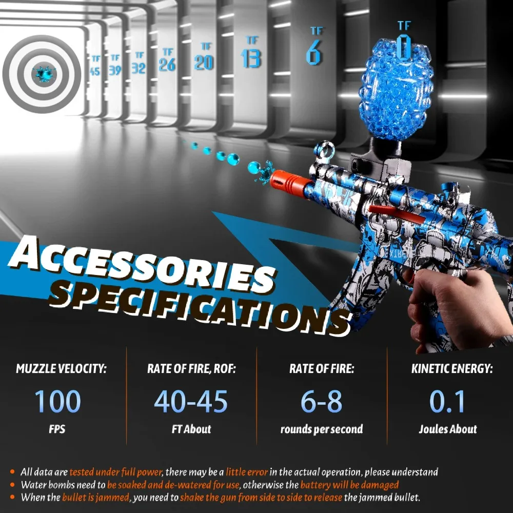 High Speed AK/MP5 Electric Ball Blaster Toy Gun Rechargeable Full Automatic Shoot Outdoor Game Perfect Gift for Children