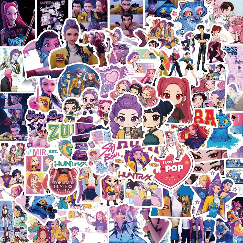 ملصقات KPop Demon Hunters الإبداعية شخصيات كرتونية رومي زوي ميرا ملصقات جرافيتي لطيفة ملصقات مقاومة للماء هدايا عيد الميلاد #2