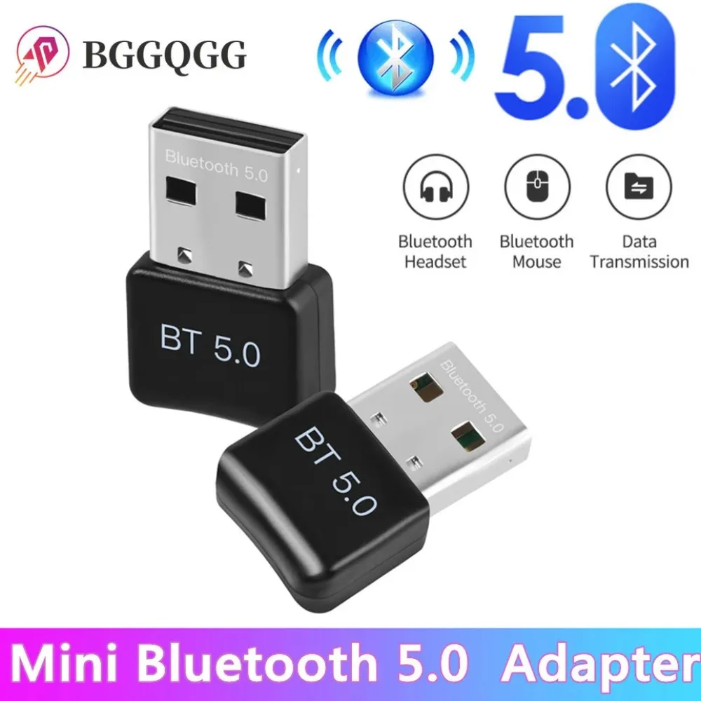 

BGGQGG Bluetooth 5.0 Adapter USB Bluetooth Dongle Computer USB Bluetooth Receiver Audio Music Blue Tooth 5.0 Transmitter For PC