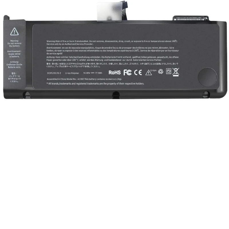 A1382 For MacBook Pro Battery 15 Inch Mid 2012 Early 2011 Late 2011 A1286(7200mAh)) A1382 A1286 Battery 2pcs