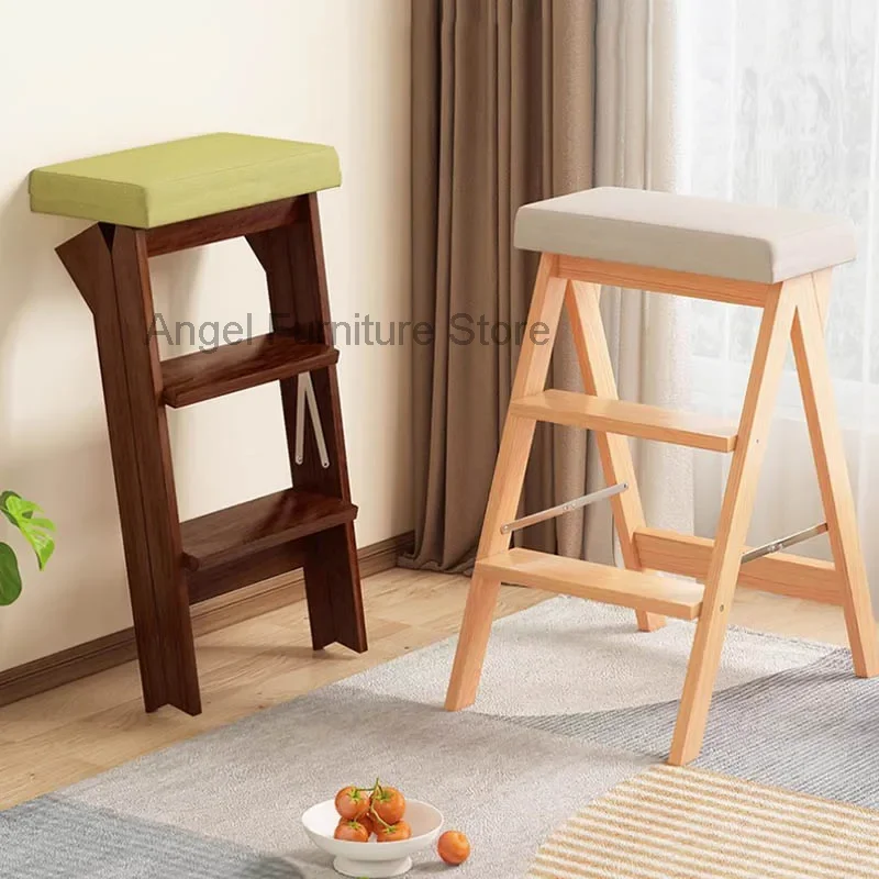 

Free Shipping Wooden Step Stools Bathroom Window Telescoping Kitchen Platform Ladders Lightweight Bamboo Merdiven Home Furniture