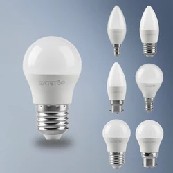 4PCS Energy-efficient LED bulbs G45 C37 E14 E27 5W AC220V AC110V AC12V 3000K/4000K/6000K Golf Bulb Lamp For Home Decoration