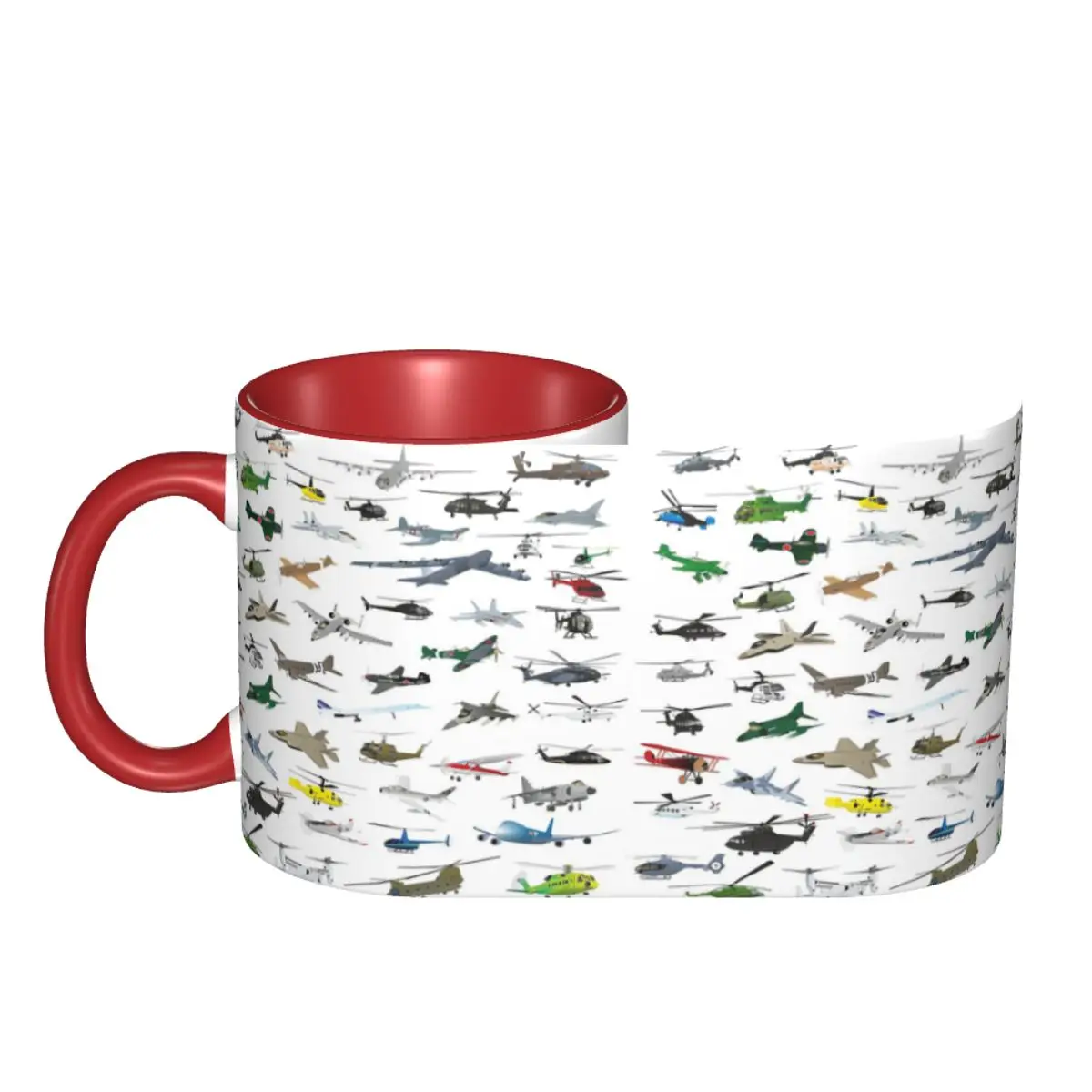 Various Colorful Airplanes And Helicopters Mug Ceramic Coffee Cups Tea Mugs Milk Cup Drinkware Gift for Woman Man DIY Custom