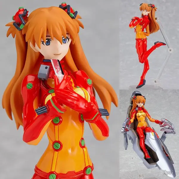 15cm Figma 084 Eva Asuka Langley Action Figure Neon Genesis Evangelion Shikinami girl PVC Anime Figurine Collection Model Doll