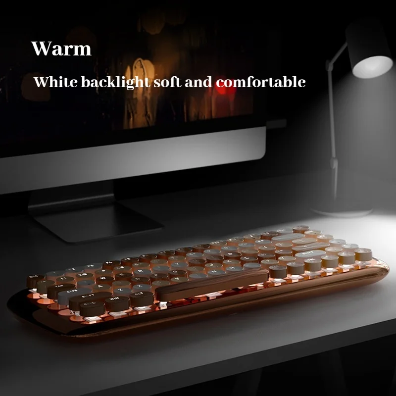 Mofii Light-Emitting Mechanical Keyboard 84 Key Mixed Color Wireless Bluetooth Wired Thri-Mode Female Office Game Keyboard