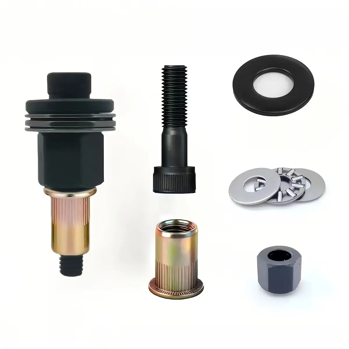 85pcs Carbon Steel Rivet Nut Tool Set M3-M12/M3-M10/M4-M10 Flat Head Rivet Nuts, Manual Riveting Tool Set