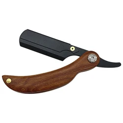 Men Shaving Small Size Portable Travel Razor Men Toy Hairdresser Shaves Manual Wooden Handle Single Edge Razors (without blade)