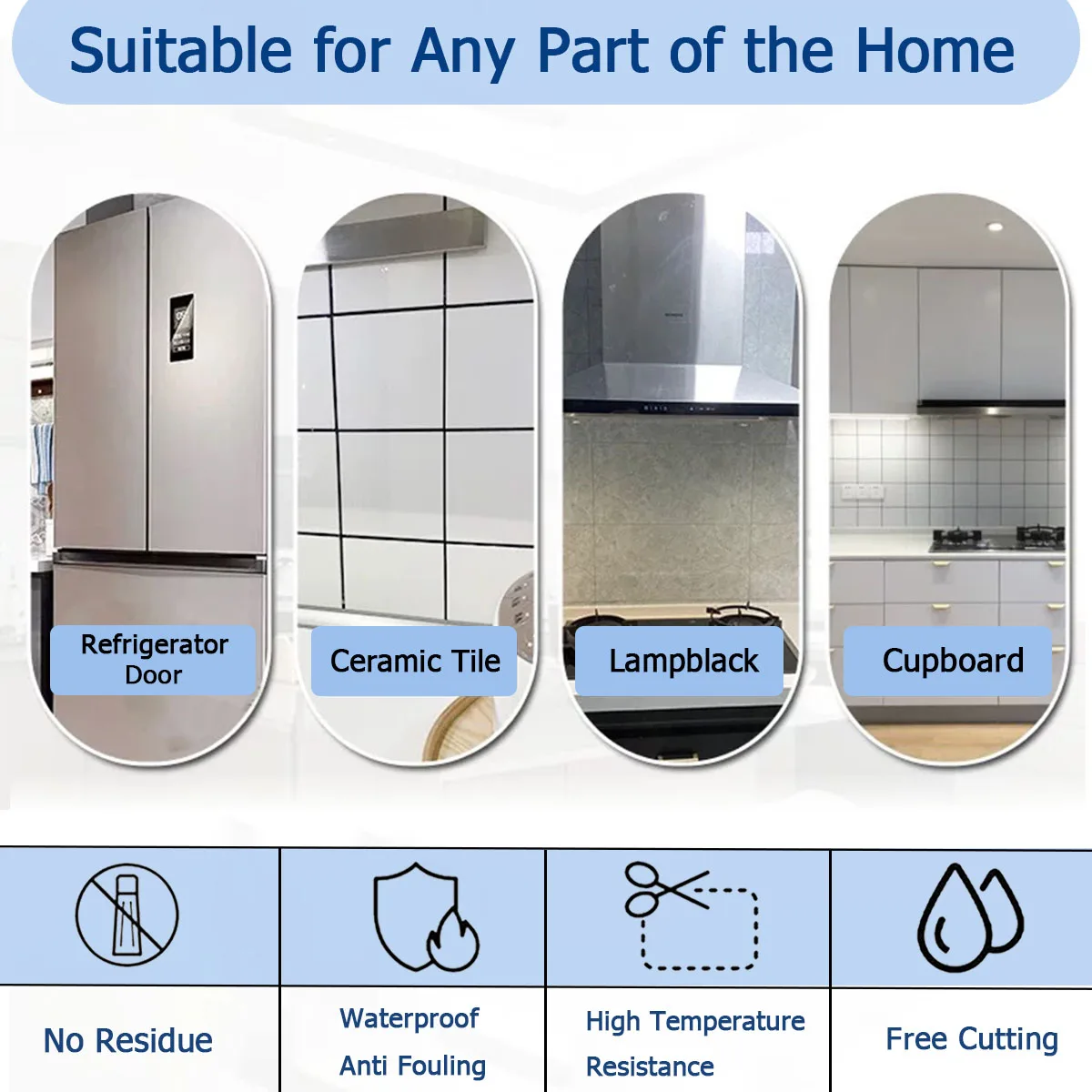 Transparent Pvc Kitchen Countertop Protective Film Heat-Resistant Self-Adhesive Oil Proof Home/Cabinet Wall Protective Sticker