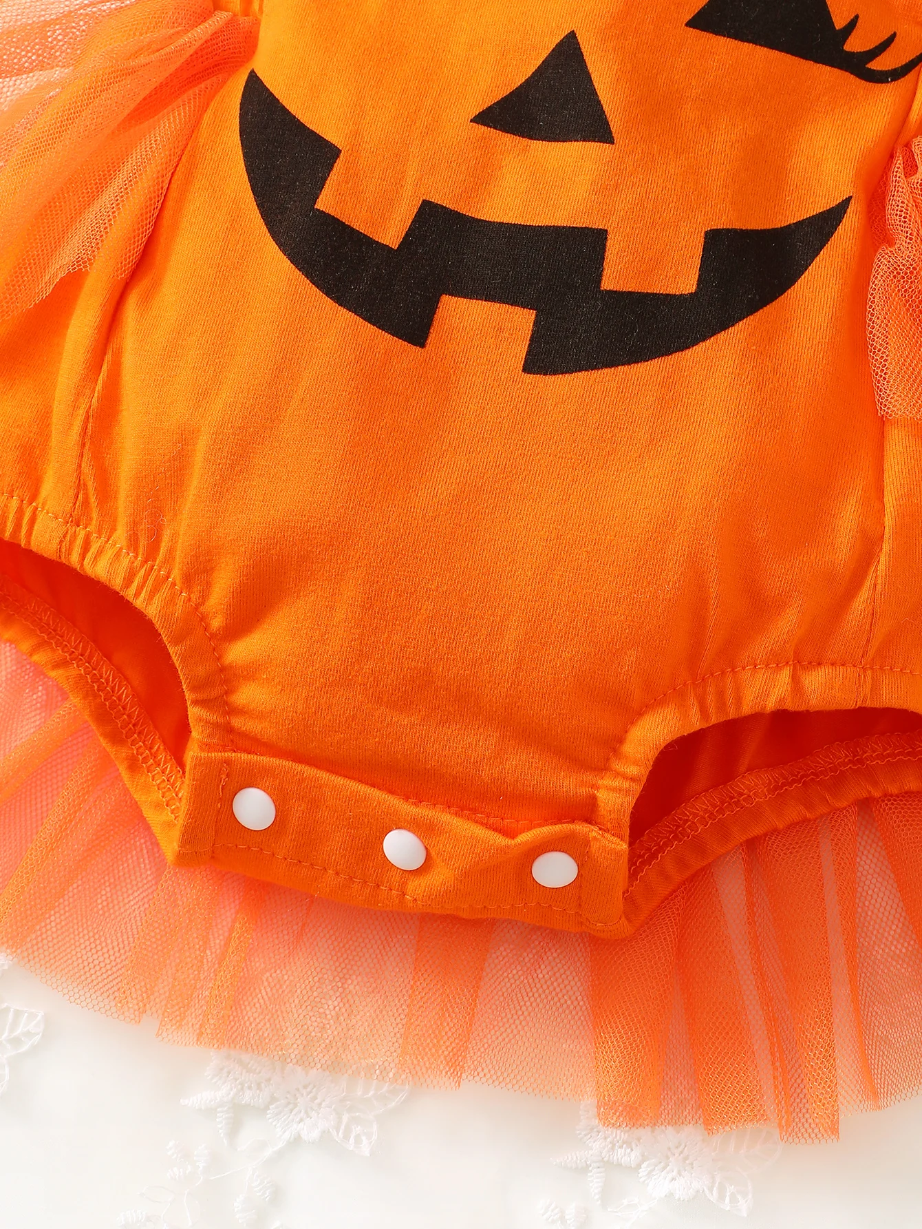 فستان شبكي على شكل يقطين للفتيات الصغيرات ، مرقع لطيف وحلو