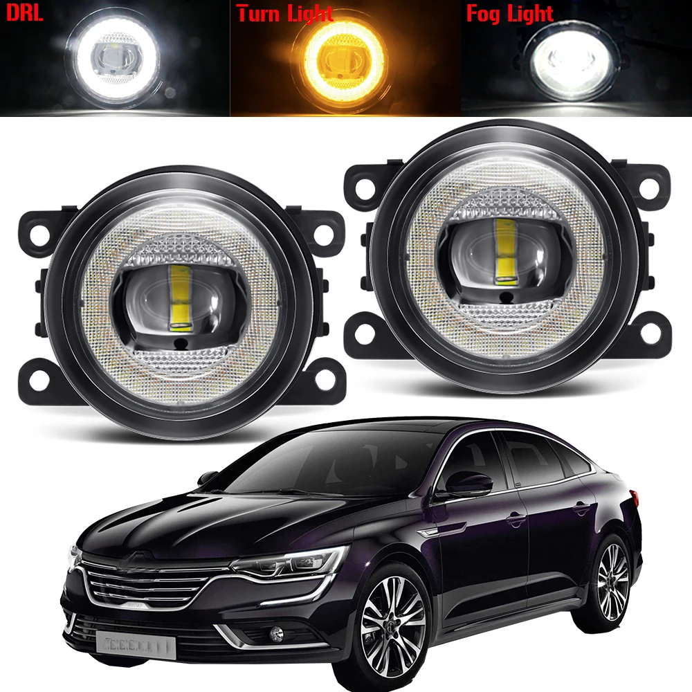 

2 X Car Angel Eye Fog Light Assembly 30W 8000LM LED Fog Turn Signal Daytime Running Lamp H11 For Renault Talisman 2016 2017 2018