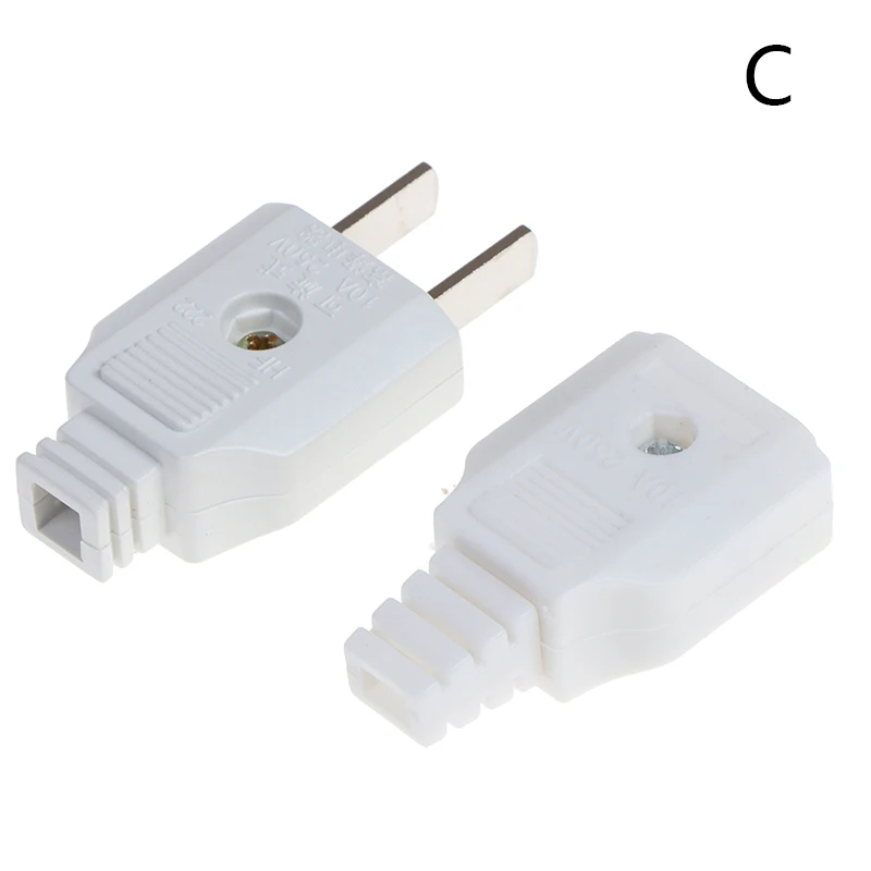 Enchufe macho de corriente eléctrica de CA, adaptador de enchufe hembra, 2 pines planos de EE. UU., cable nuevo