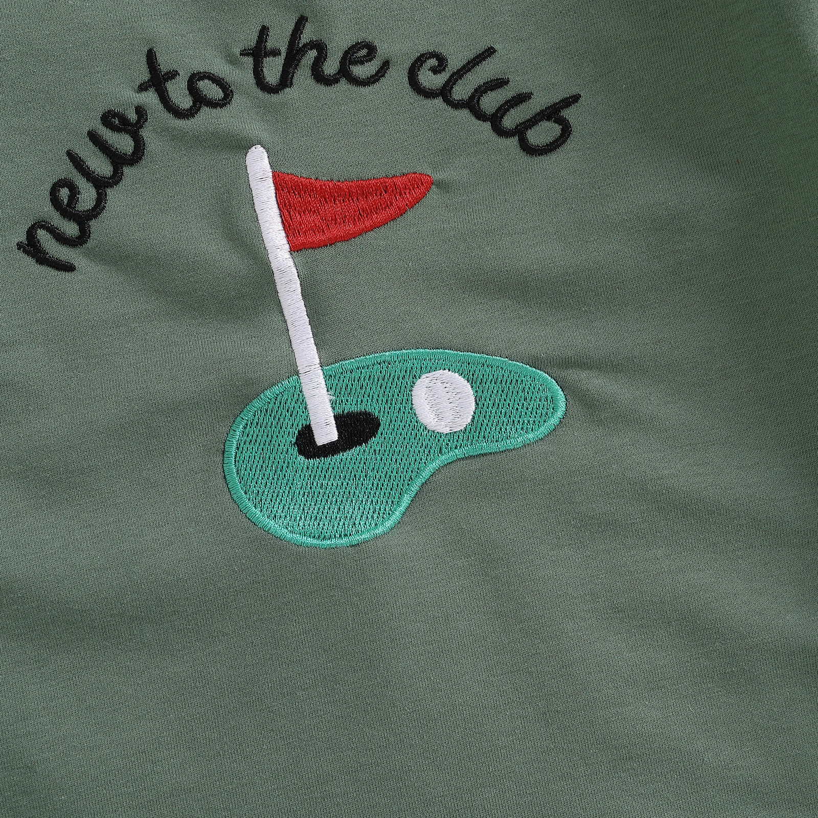 بدلة قفز غير رسمية للأطفال حديثي الولادة لخريف 2026 بأكمام طويلة ورقبة مستديرة ومطرزة لمحكمة الجولف