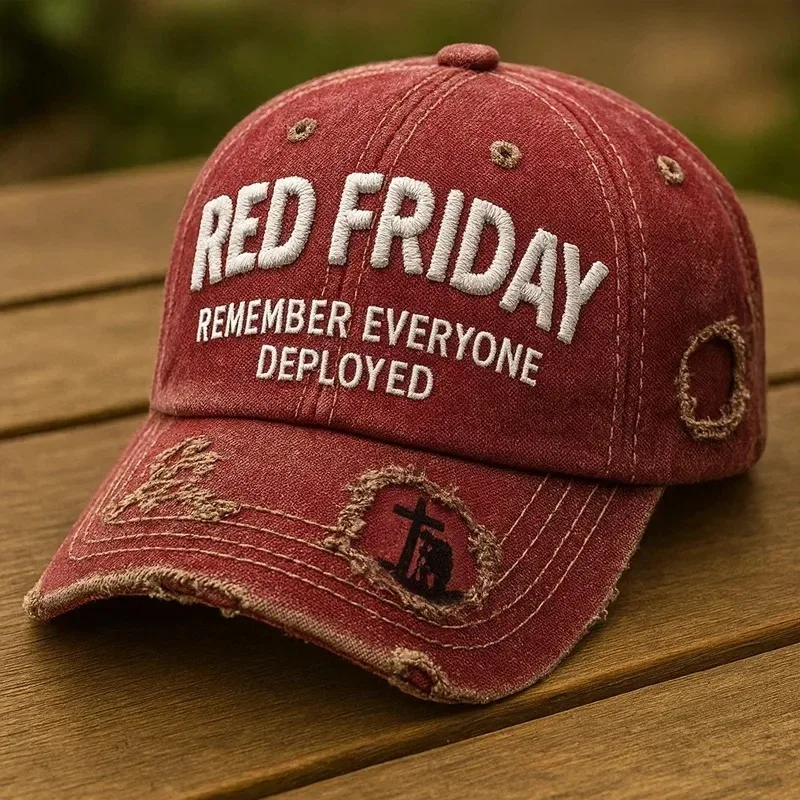 Custom Red Friday Themed Printed - Cool Casual Hat Suitable For Events, Logos & Casual Attire, Iconic Friday For Fans, Pressed P